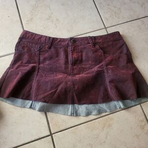 Wild Fable 17 Burgundy Mini Denim Skirt